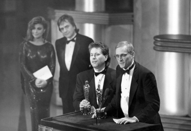 Alan Menken and Howard Ashman at the 62nd Academy Awards